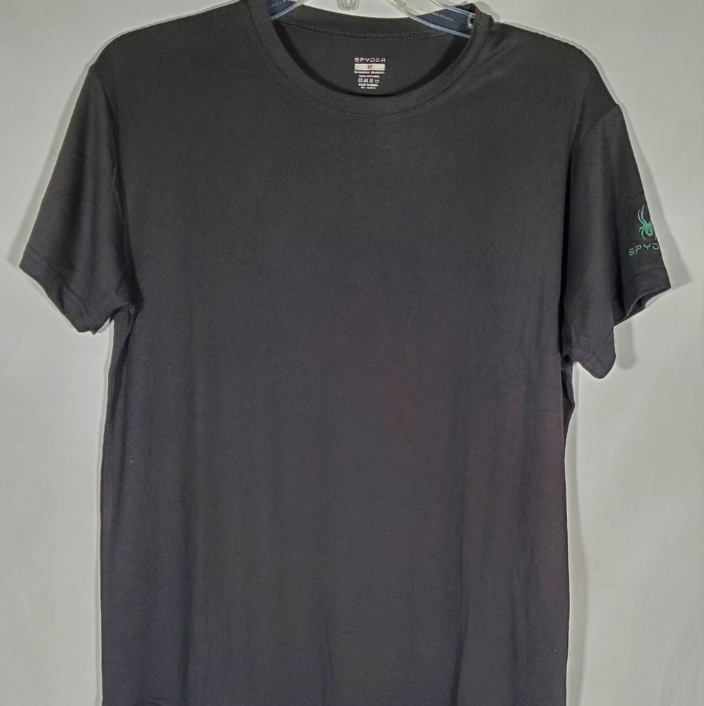 SPYDER BLACK ACTIVE RUNNING TRAINING GYM LOUNGEWEAR LOGO T-SHIRT